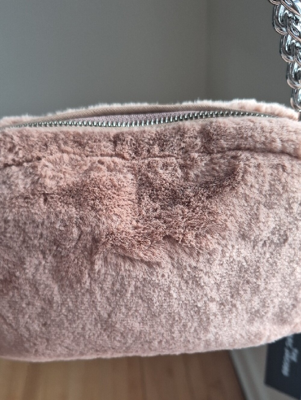 Marc Jacobs Blush Pink Faux-Fur Mini Crossbody with Silver Chain - Picture 12 of 14